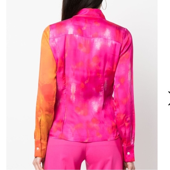 AHLUWALIA
watercolour-effect colour-block blouse size 12 US L - Picture 7 of 16